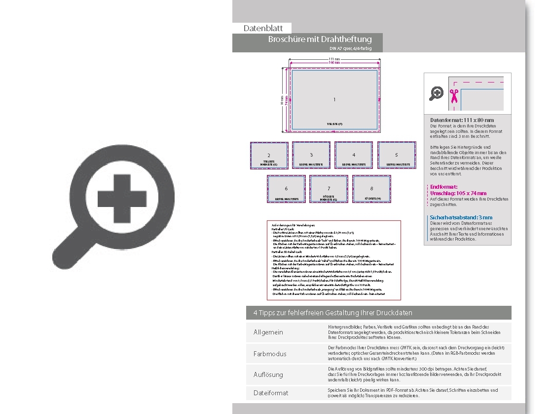 Product Bild brosch__re_mit_drahtheftung__endformat_din_a7_quer__128-seitig