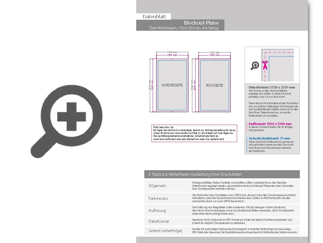 Product Bild hochwertige_blockout-plane_150_x_250_cm__4_4-farbig_bedruckt____sen_im_abstand_von_50_cm_oben_und_unten
