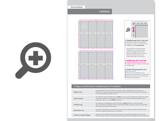 Product Bild hochglanz-uv-lack_faltblatt__gefalzt_auf_10_5_cm_x_29_7_cm__vertikaler_3-bruch_fensterfalz__8-seitig