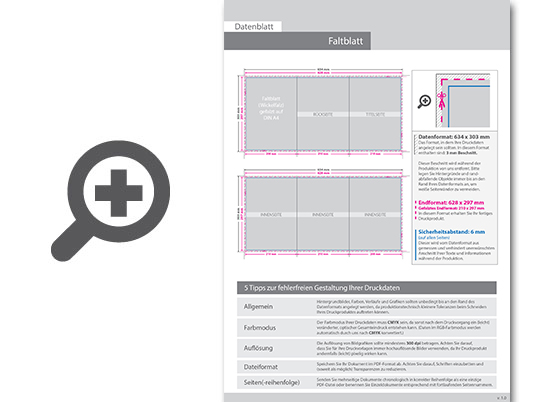 Product Bild faltblatt__gefalzt_auf_din_a4__vertikaler_wickelfalz__6-seitig
