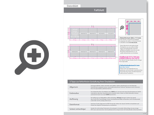 Product Bild faltblatt__gefalzt_auf_quadrat_10_5_cm_x_10_5_cm__vertikaler_sonderwickelfalz__10-seitig