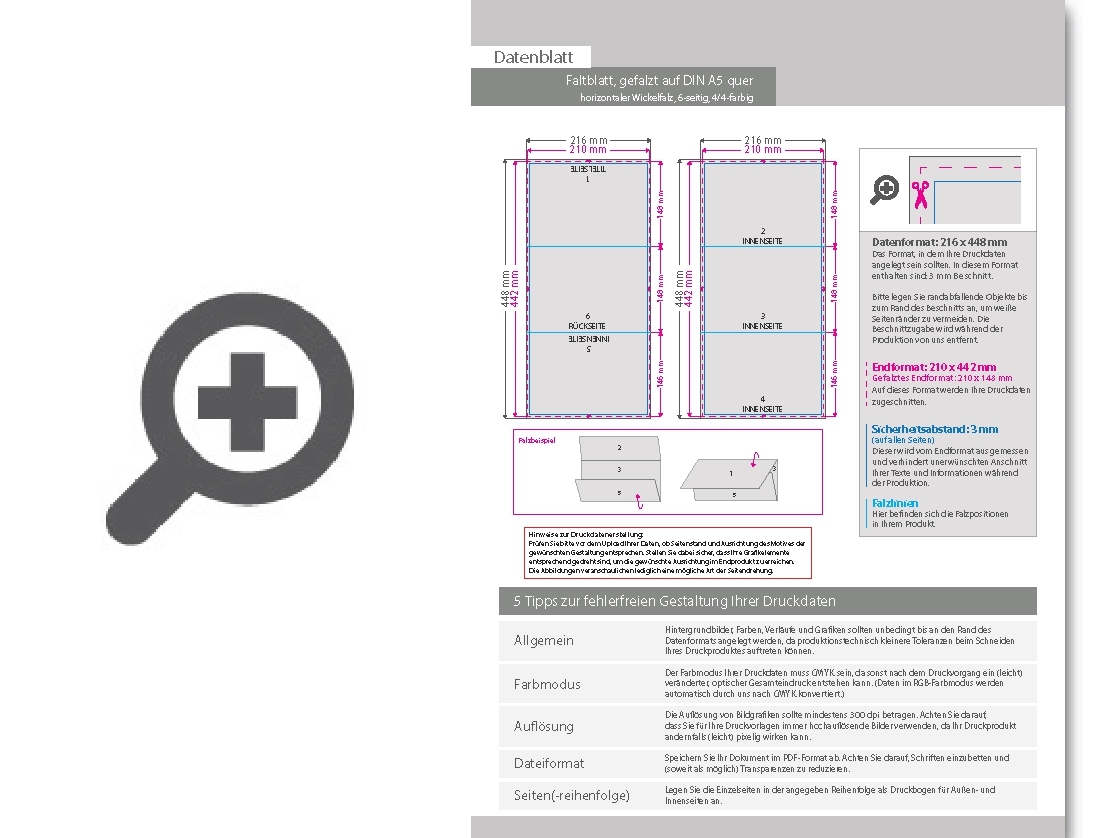 Product Bild faltblatt__gefalzt_auf_din_a5_quer__horizontaler_wickelfalz__6-seitig