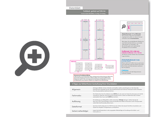 Product Bild faltblatt__gefalzt_auf_din_a6__horizontaler_wickelfalz__8-seitig