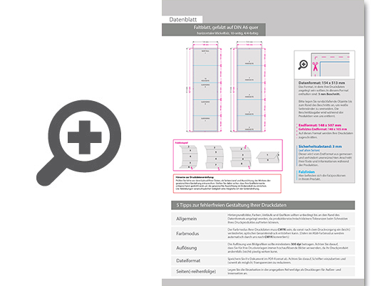 Product Bild faltblatt__gefalzt_auf_din_a6_quer__horizontaler_wickelfalz__10-seitig