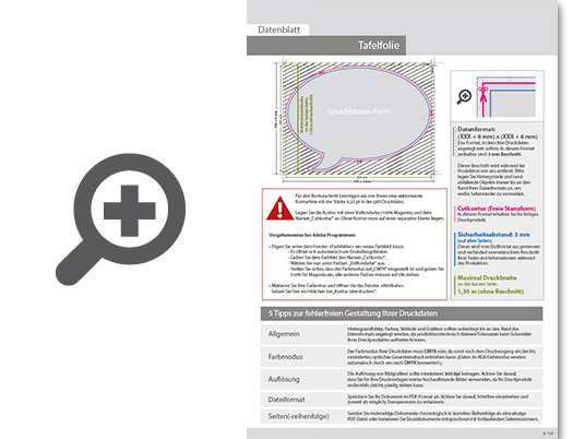 Product Bild hochwertige_tafelfolie_in_sprechblase-form_unbedruckt