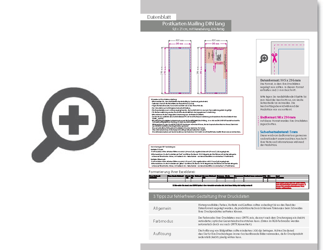 Product Bild postkarten-mailing_din_lang_(9_8_cm_x_21_0_cm)_mit_mattfolie_kaschiert