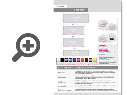 Product Bild snapback_panel_rapper_cap__mit_drei_stickpositionen